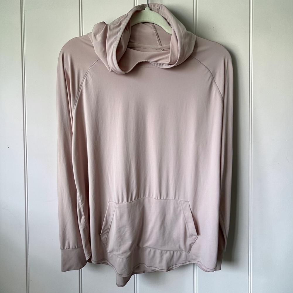 Eddie Bauer Womens Hoodie Large Pink Lightweight Pullover Stretch Athleisure